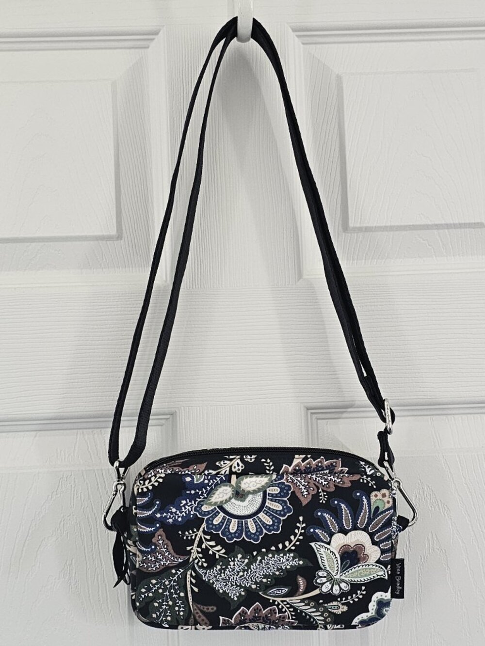 NWT Vera Bradley RFID Convertible Pouch Crossbody Java Navy Camo Purse Bag - Picture 2 of 4